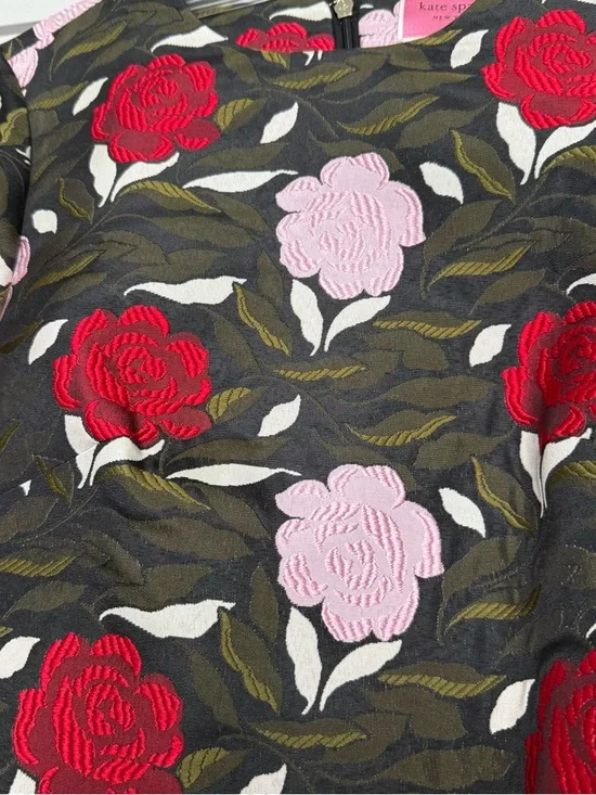 Kate Spade Floral Jacquard Dress | Rose Print Shift Dress | Size 2 - Picture 2 of 7